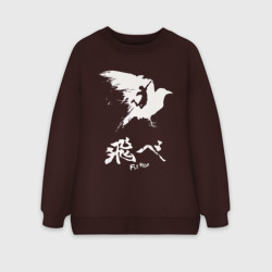 Женский свитшот oversize без начеса хлопок Haikyuu Hinata