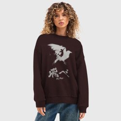 Женский свитшот oversize без начеса хлопок Haikyuu Hinata - фото 2