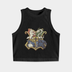 Женская укороченная майка-топ хлопок Герб Хаяо Миядзаки