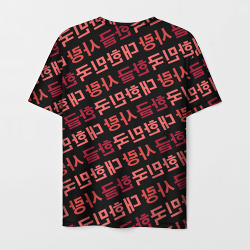Мужская футболка 3D Корейский Хангыль, цвет 3D печать - фото 2