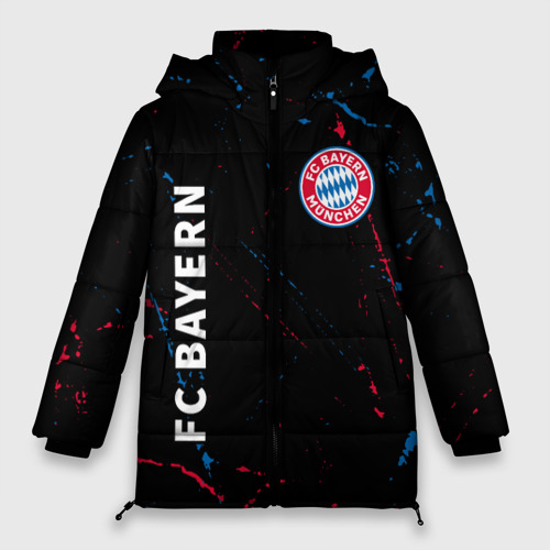 Женская зимняя куртка 3D с принтом FC Bayern Бавария, вид спереди #2
