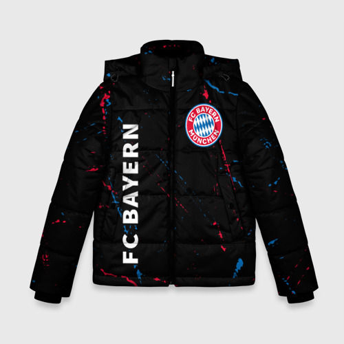 Зимняя куртка для мальчиков 3D с принтом FC Bayern Бавария, вид спереди #2