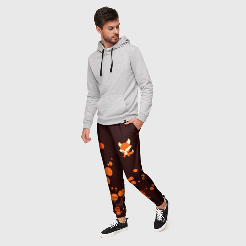 Мужские брюки 3D Лисичка foxy, цвет 3D печать - фото 3
