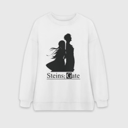 Женский свитшот oversize без начеса хлопок Steins Gate
