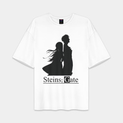 Женская футболка Oversize хлопок premium Steins Gate