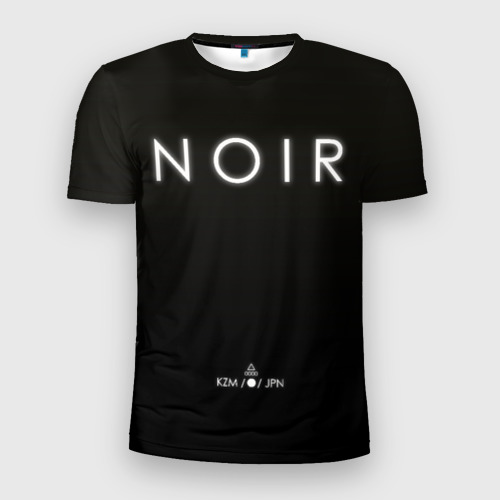 Мужская футболка 3D Slim с принтом Monogatari - Noir на черном, вид спереди #2