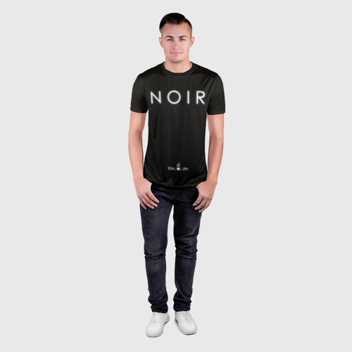 Мужская футболка 3D Slim с принтом Monogatari - Noir на черном, вид сбоку #3