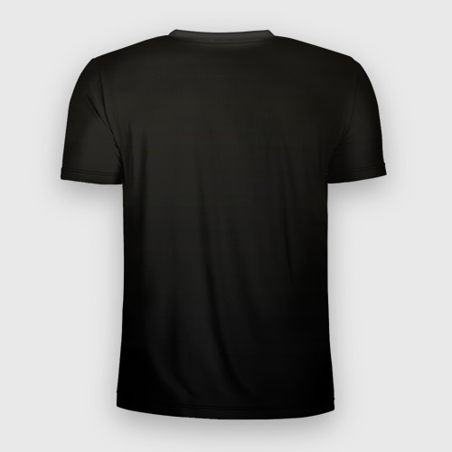 Мужская футболка 3D Slim с принтом Monogatari - Noir на черном, вид сзади #1