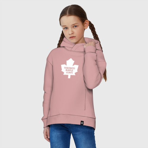 Детское худи Oversize хлопок Торонто Мейпл Лифс, цвет пыльно-розовый - фото 3