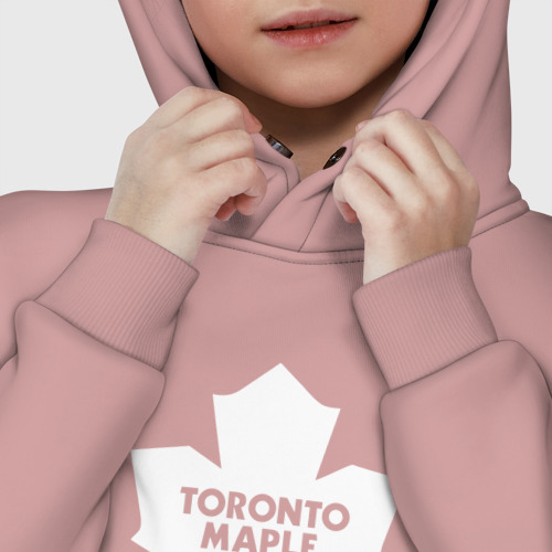 Детское худи Oversize хлопок Торонто Мейпл Лифс, цвет пыльно-розовый - фото 7