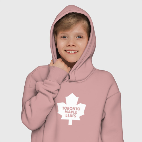 Детское худи Oversize хлопок Торонто Мейпл Лифс, цвет пыльно-розовый - фото 12