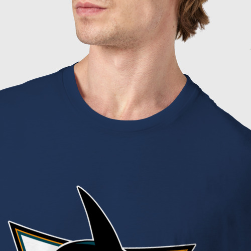 Мужская футболка хлопок Сан-Хосе Шаркс, цвет темно-синий - фото 6