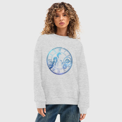 Женский свитшот oversize без начеса хлопок Курису и Окабе - фото 2