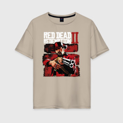 Женская футболка хлопок Oversize Red Dead Redemption