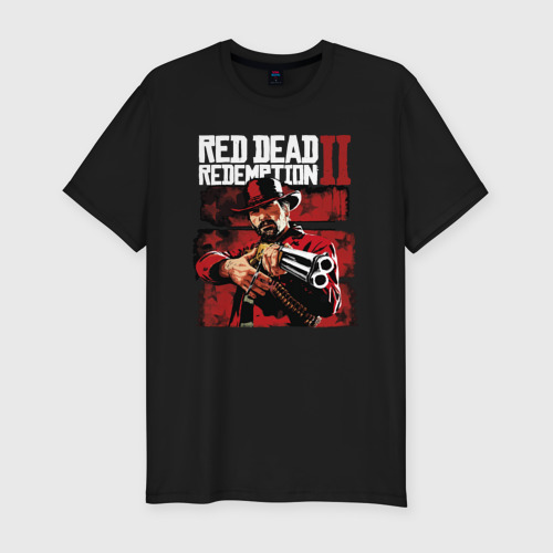 Мужская футболка хлопок Slim Red Dead Redemption, цвет черный