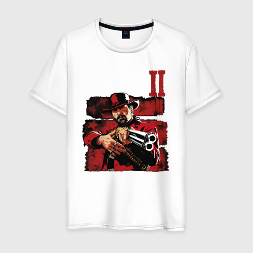 Мужская футболка из хлопка с принтом Red Dead Redemption, вид спереди №1