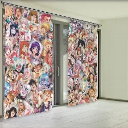 Фотошторы Color ahegao - цветные ахегао девушки аниме  паттерн  - фото 2