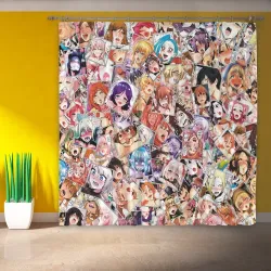 Фотошторы Color ahegao - цветные ахегао девушки аниме  паттерн  - фото 3