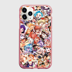 Чехол для iPhone 11 Pro Max матовый Color ahegao - цветные ахегао девушки аниме  паттерн 