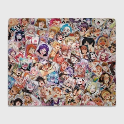 Плед 3D Color ahegao - цветные ахегао девушки аниме  паттерн 