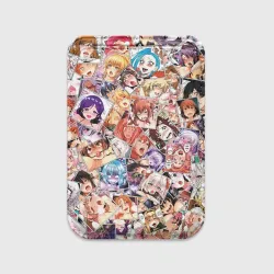 Картхолдер Magsafe магнитный Color ahegao - цветные ахегао девушки аниме  паттерн 