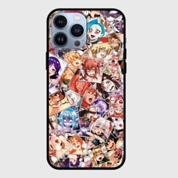Чехол для iPhone 13 Pro Max Color ahegao - цветные ахегао девушки аниме  паттерн 