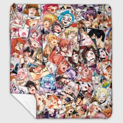 Плед с рукавами Color ahegao - цветные ахегао девушки аниме  паттерн 