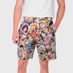 Мужские шорты 3D Color ahegao - цветные ахегао девушки аниме  паттерн 