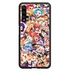 Чехол для Honor 20 Color ahegao - цветные ахегао девушки аниме  паттерн 