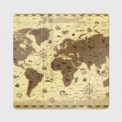 Магнит виниловый Квадрат Карта мира