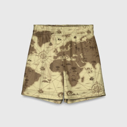Детские спортивные шорты 3D Карта мира