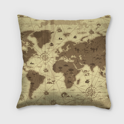 Подушка 3D Карта мира