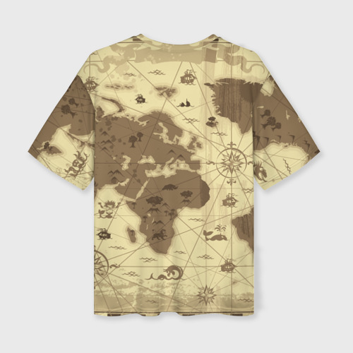 Женская футболка oversize 3D Карта мира, цвет 3D печать - фото 2
