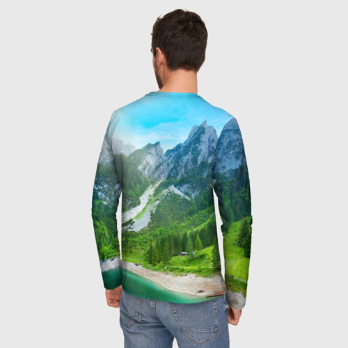 Мужской лонгслив 3D Альпийские горы, цвет 3D печать - фото 4