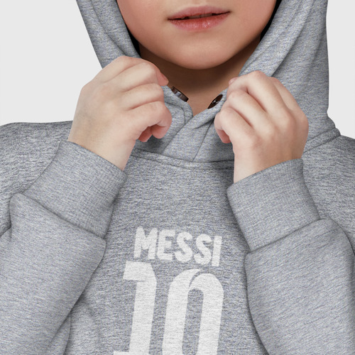 Детское худи Oversize хлопок Автограф Messi, цвет меланж - фото 7