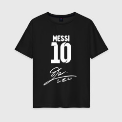 Женская футболка хлопок Oversize Автограф Messi