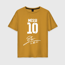 Женская футболка хлопок Oversize Автограф Messi