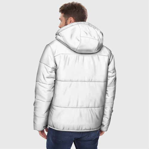 Мужская зимняя куртка 3D с принтом АВТОГРАФ MESSI, вид сзади #2