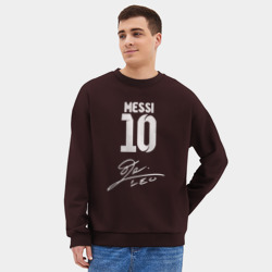 Мужской свитшот oversize без начеса хлопок Автограф Messi - фото 2