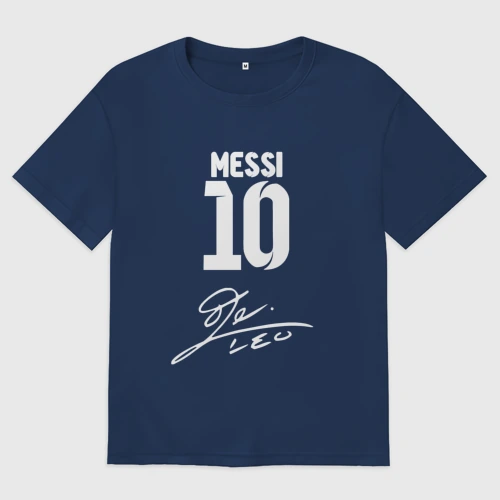 Мужская футболка хлопок Oversize Автограф Messi
