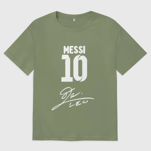 Мужская футболка хлопок Oversize Автограф Messi