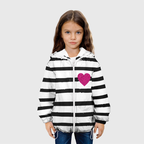 Детская куртка 3D Сердце с полосками, цвет белый - фото 4
