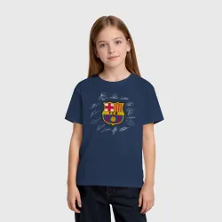 Детская футболка хлопок FC Barcelona автографы игроков - фото 2