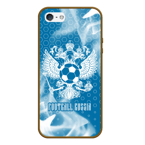 Чехол для iPhone 5/5S матовый Football Russia Футбол, цвет коричневый