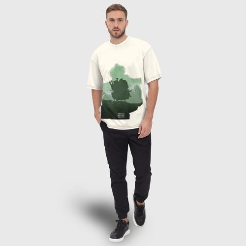 Мужская футболка oversize 3D Ходячий замок, цвет 3D печать - фото 5