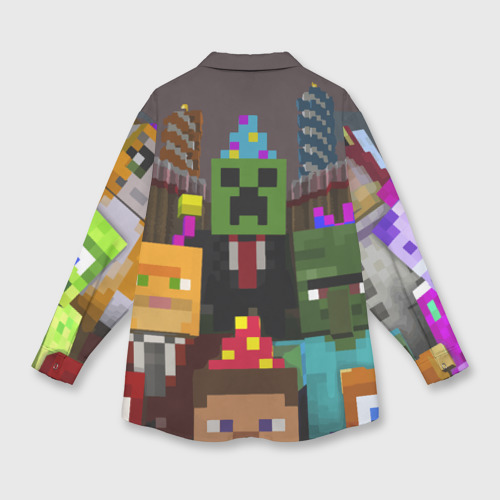 Женская рубашка oversize 3D с принтом Minecraft - characters - video game, вид сзади #1