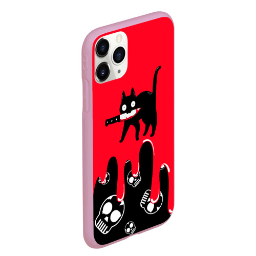 Чехол для iPhone 11 Pro Max матовый What cat, цвет розовый - фото 3