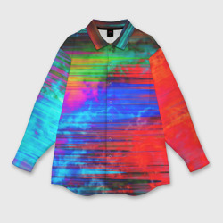 Женская рубашка oversize 3D Glitch color storm