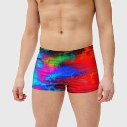 Мужские купальные плавки 3D Glitch color storm - фото 2