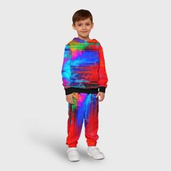 Детский костюм с толстовкой 3D Glitch color storm - фото 2